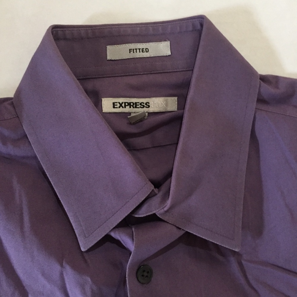 Almost new Express purple fitted dress shirt